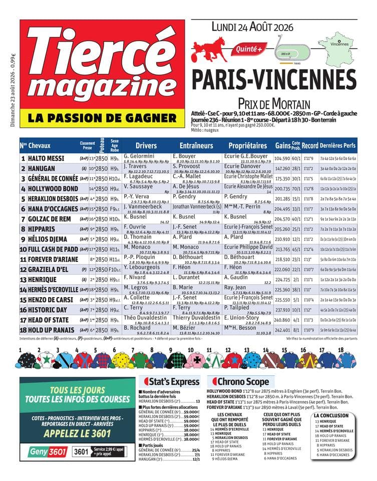Couverture de l'édition du Dimanche 23 août 2026